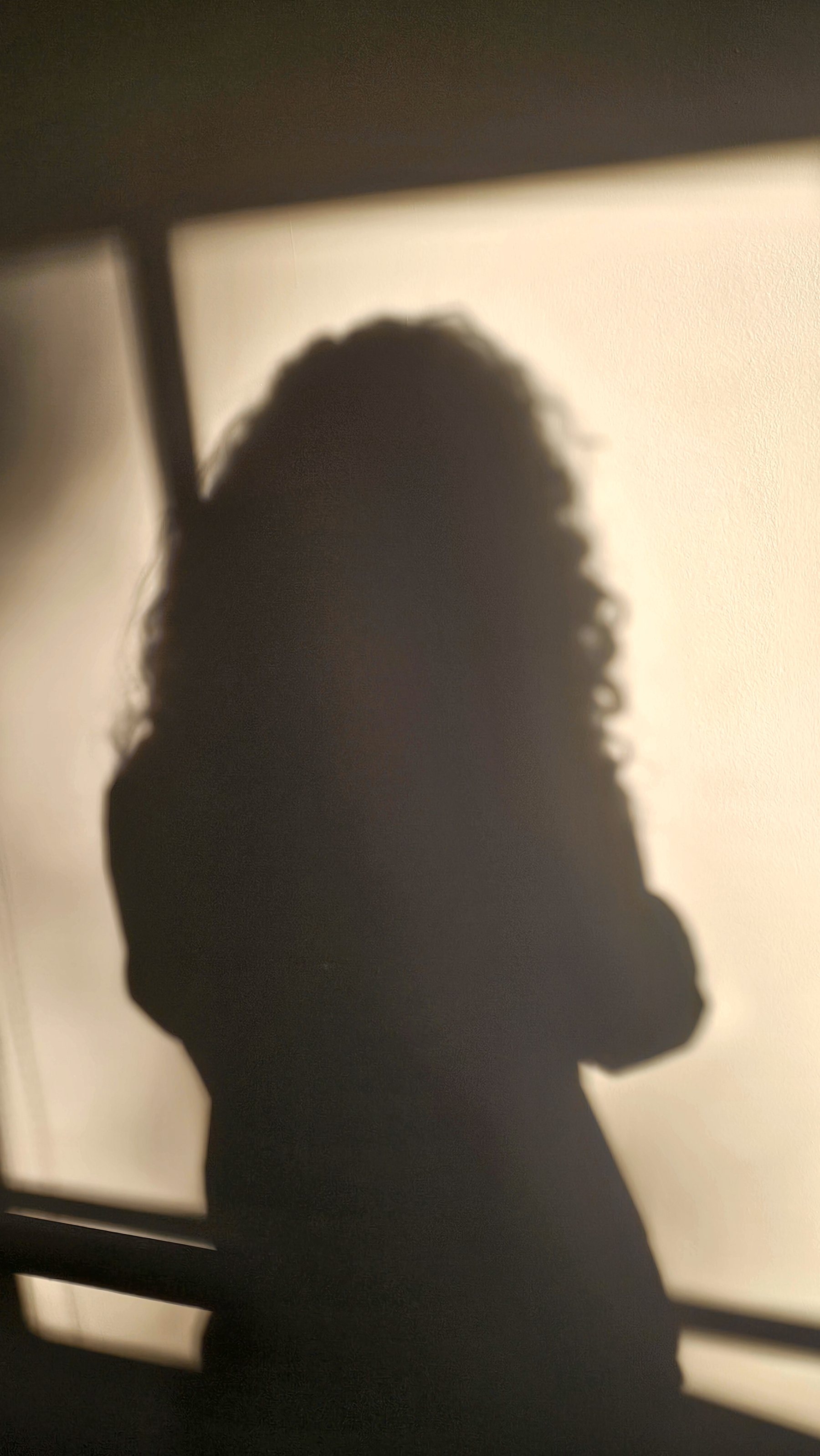 Silueta de una mujer a contraluz, en introspección